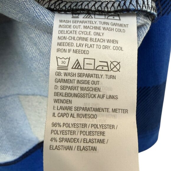 BELLE Kim Gravel Buffalo Plaid Signature Zip Top Medium Blue Black Pullover - Picture 9 of 10